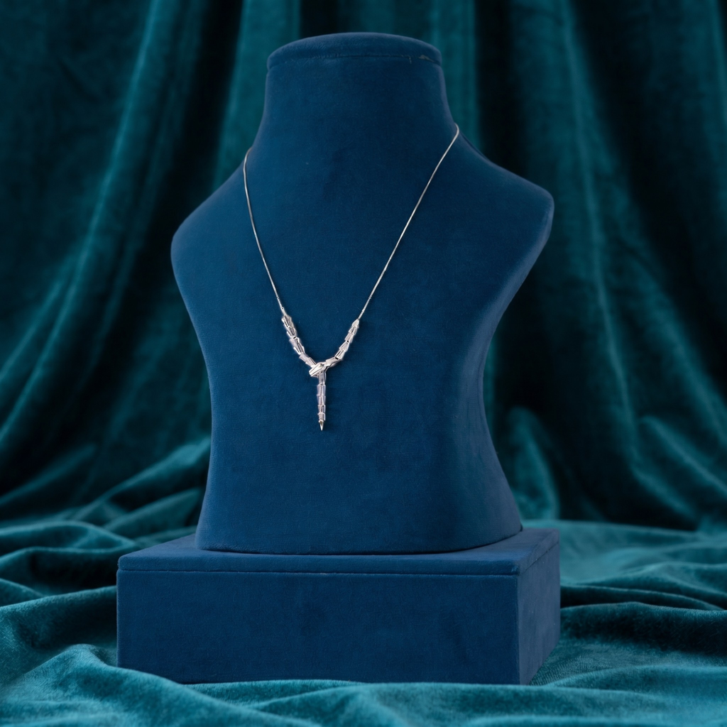 Geometric Baguette V Necklace