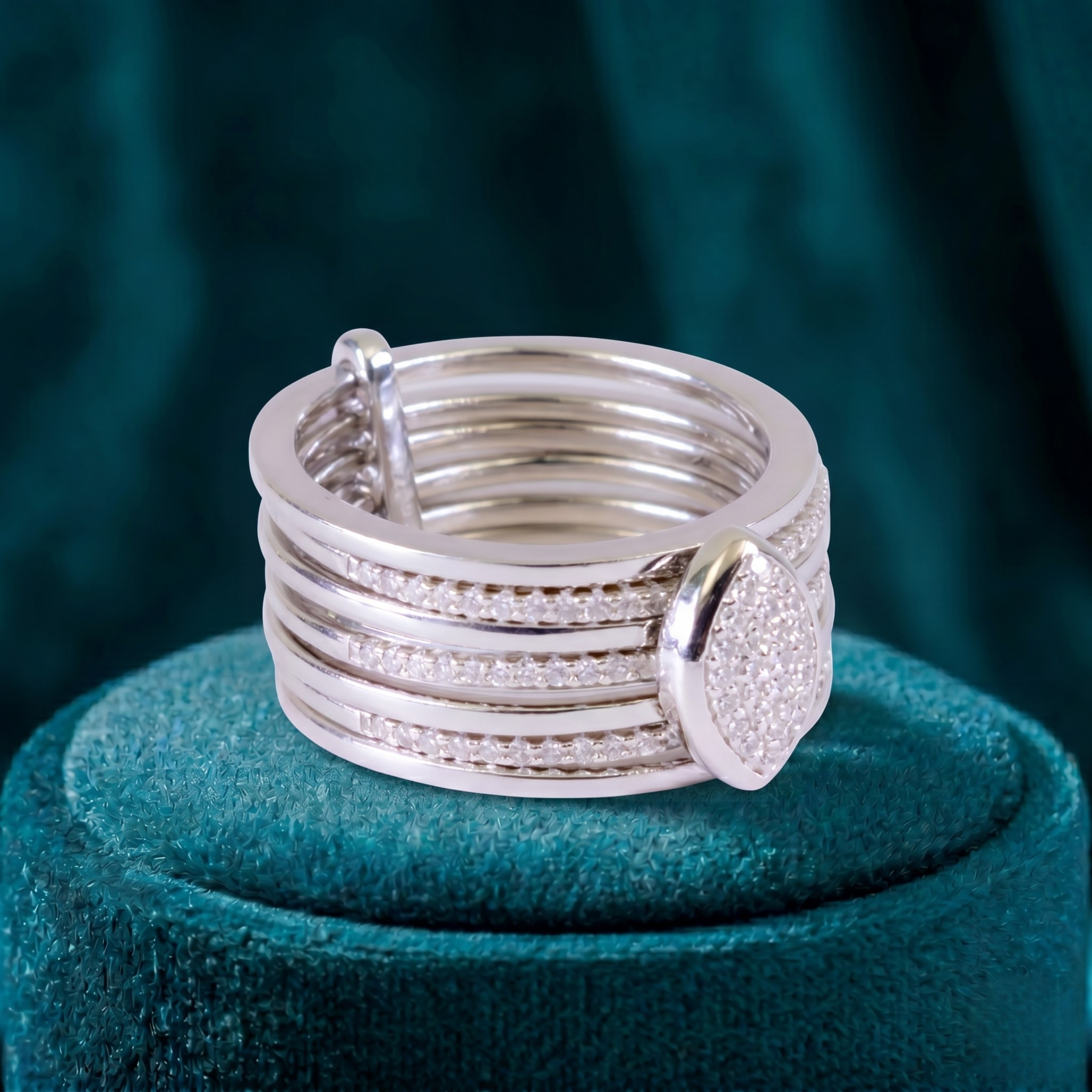Multi-Layer Sparkle Stack Ring