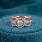 Royal Lattice Halo Solitaire Ring