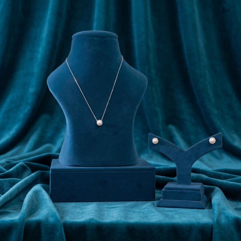 Classic Pearl Halo Set