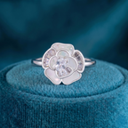 Silver Floral Bloom Ring (Adjustable)