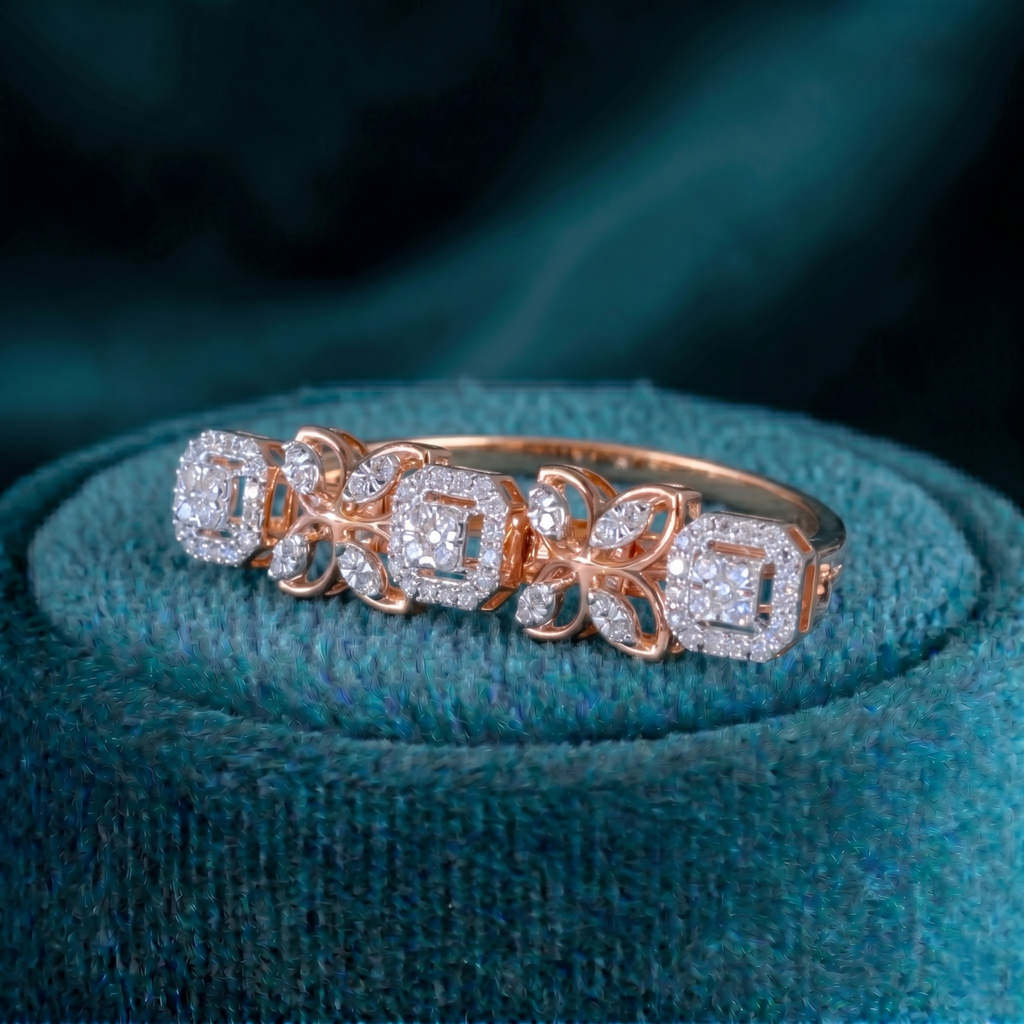 Golden Crown Solitaire Ring