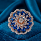 Blue Halo Flower Ring