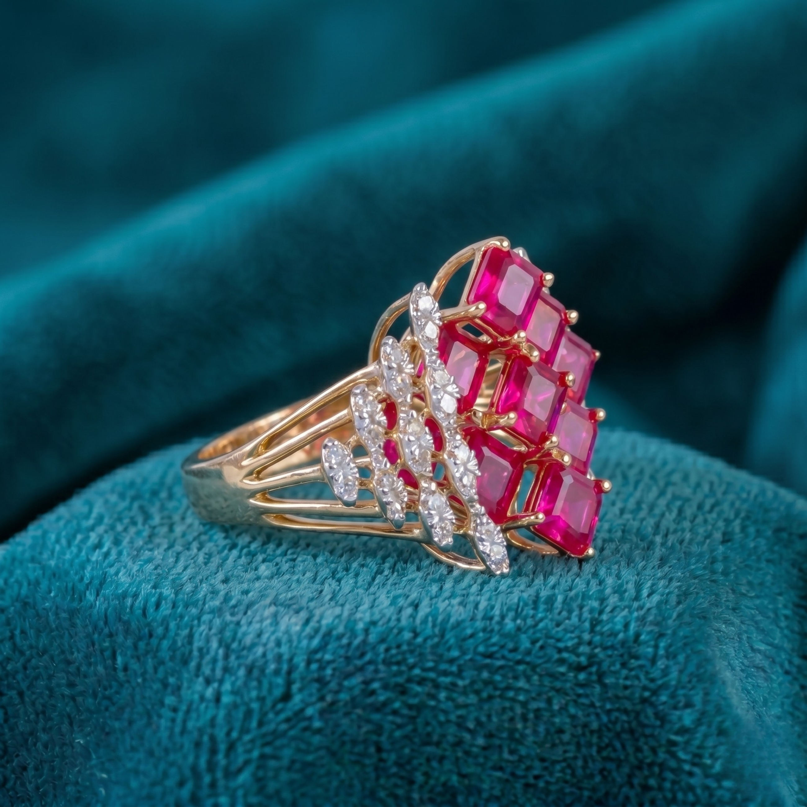 Pink Princess Cluster Ring