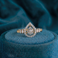 Aurora Teardrop Halo Ring