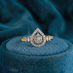 Aurora Teardrop Halo Ring