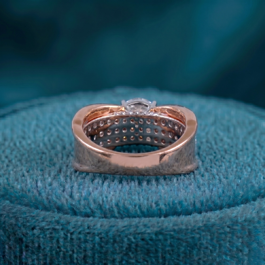 Regal Pavé Crown Solitaire Ring