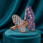 Blue Butterfly Gemstone Ring