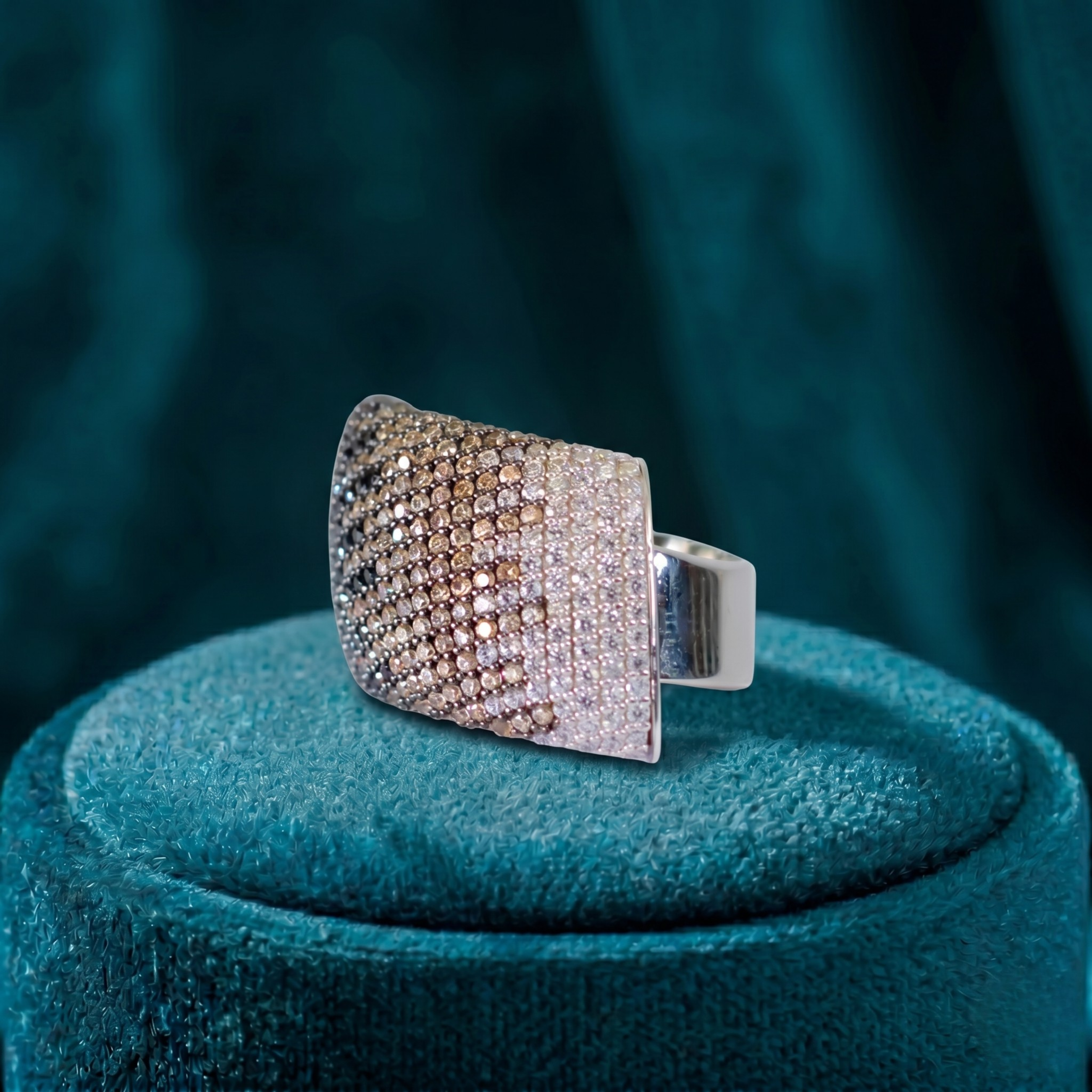 Midnight Dome Pave Ring