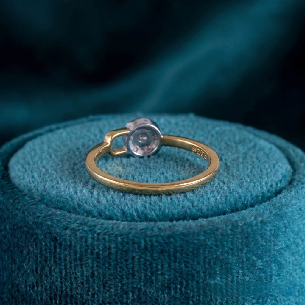 Golden Petal Halo Ring