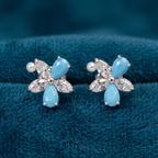 Blue Floral Drop Pendant Set