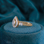 Aurora Teardrop Halo Ring