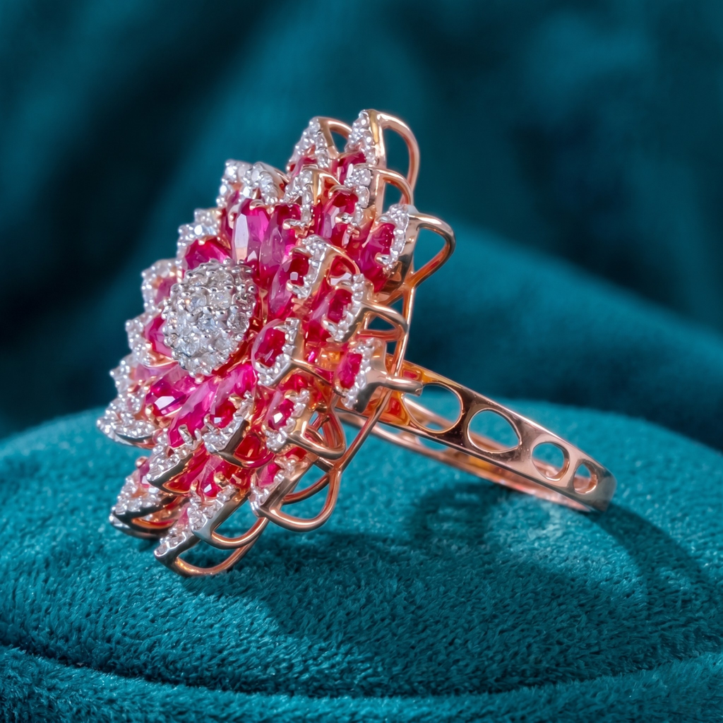 Pink Lotus Statement Ring