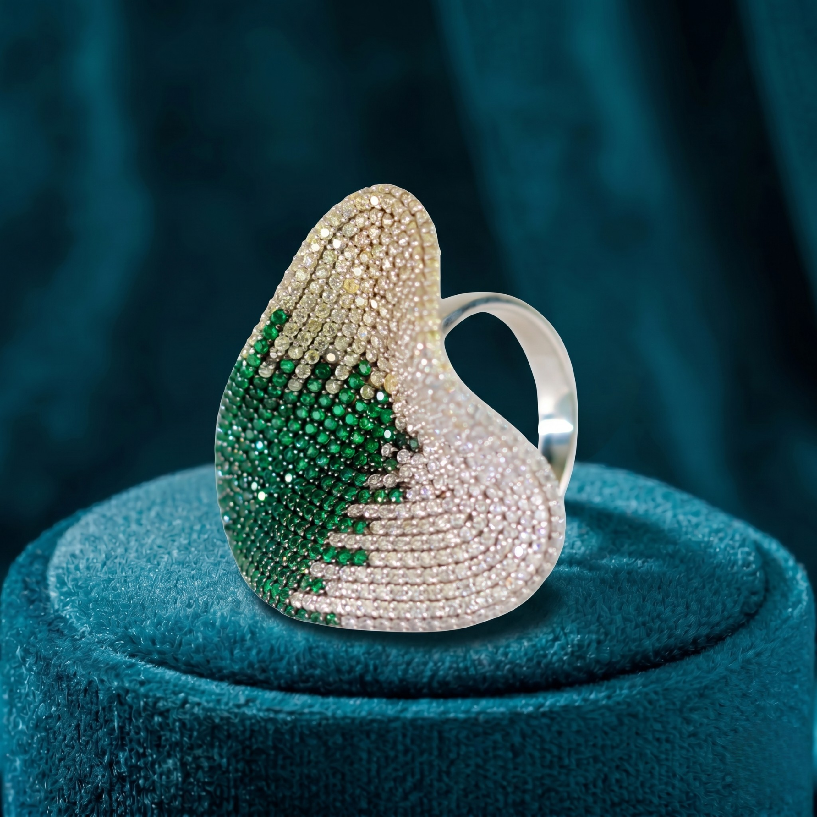 Emerald Wave Designer Ring