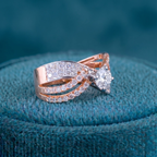 Celestial Wave Diamond Solitaire Ring