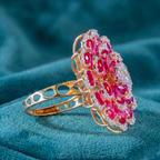 Pink Floral Cluster Ring