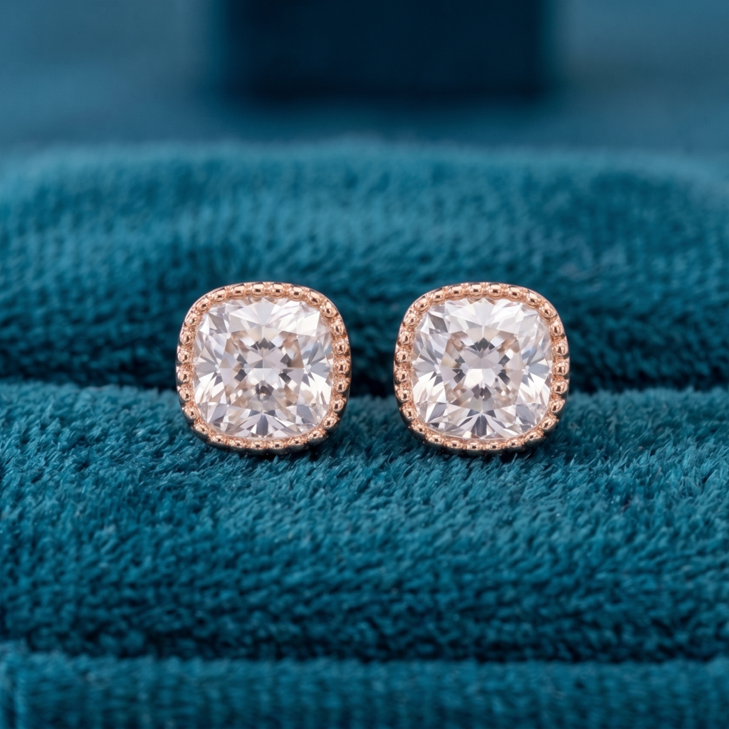 Rose Gold Cushion Crystal Set