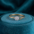 Golden Petal Halo Ring