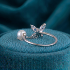 Pearl Butterfly Chain Ring (Adjustable)