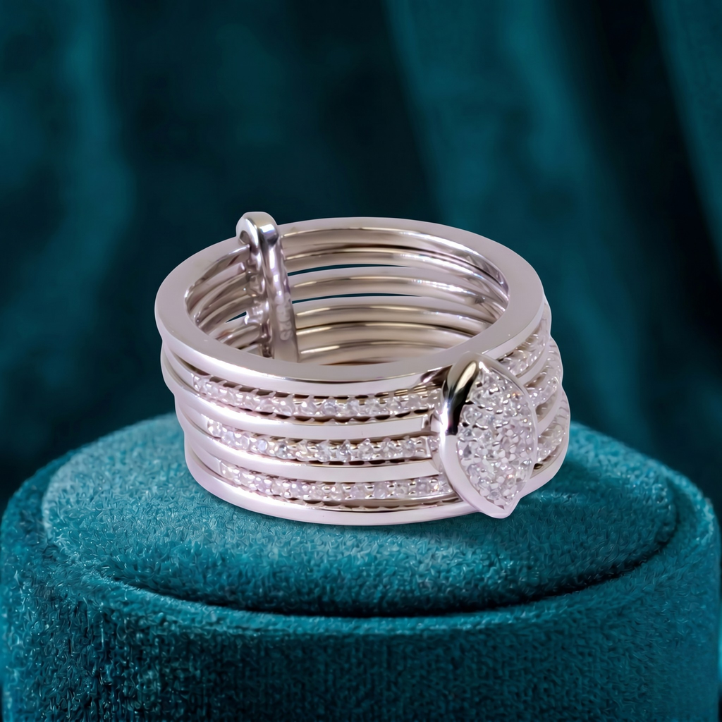 Multi-Layer Sparkle Stack Ring