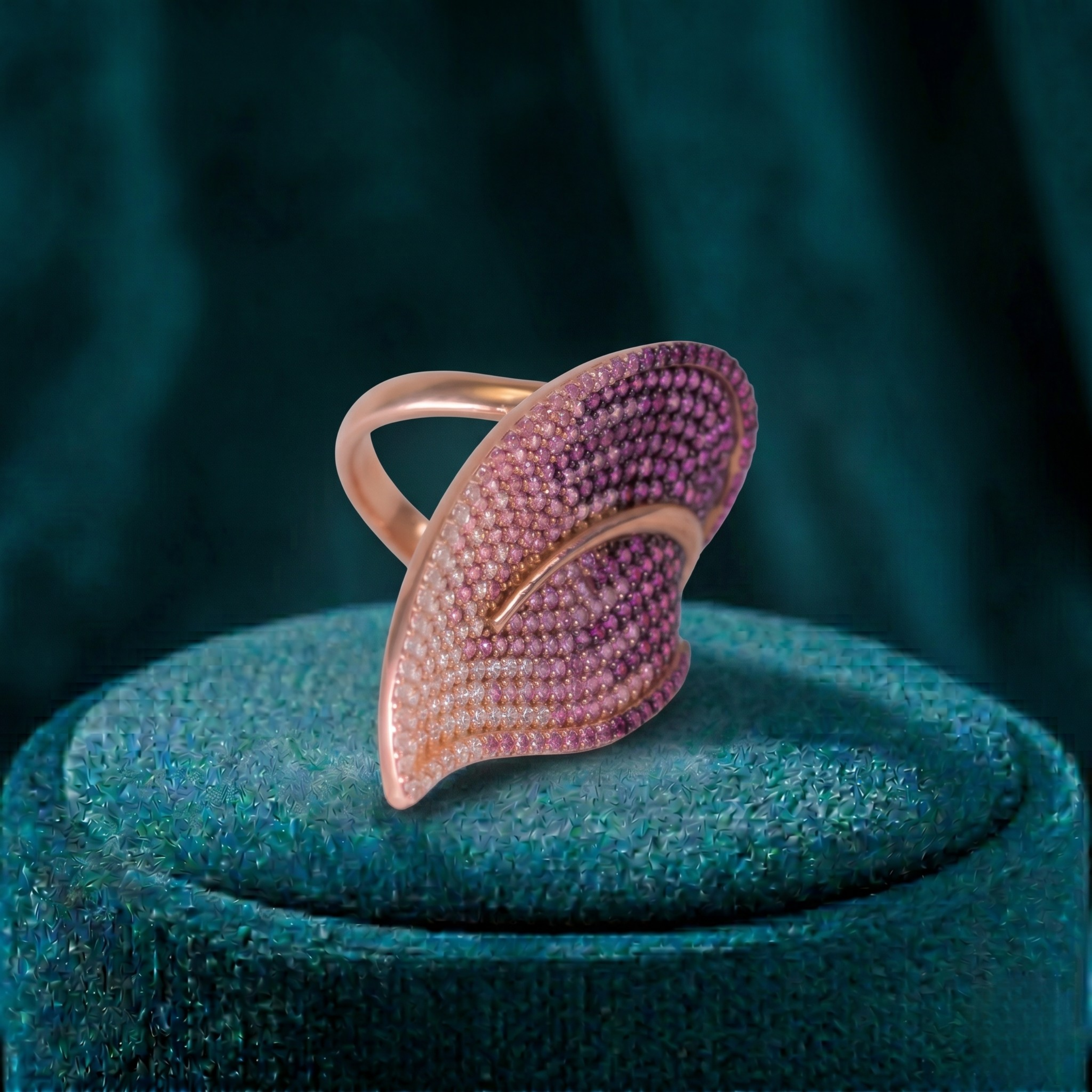 Blush Leaf Gradient Ring