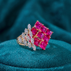 Pink Princess Cluster Ring