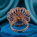 Blue Halo Flower Ring