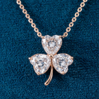 Blue Crystal Clover Pendant