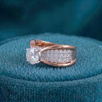 Regal Pavé Crown Solitaire Ring