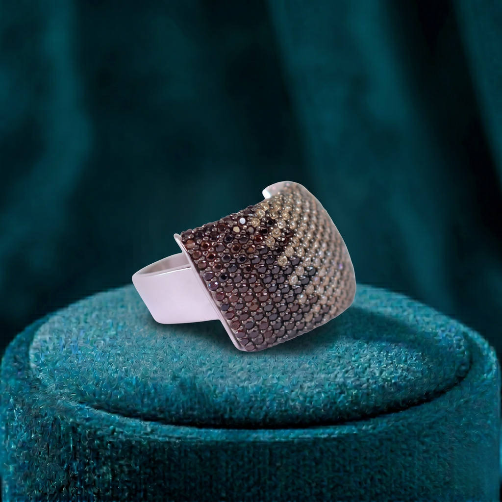 Midnight Dome Pave Ring