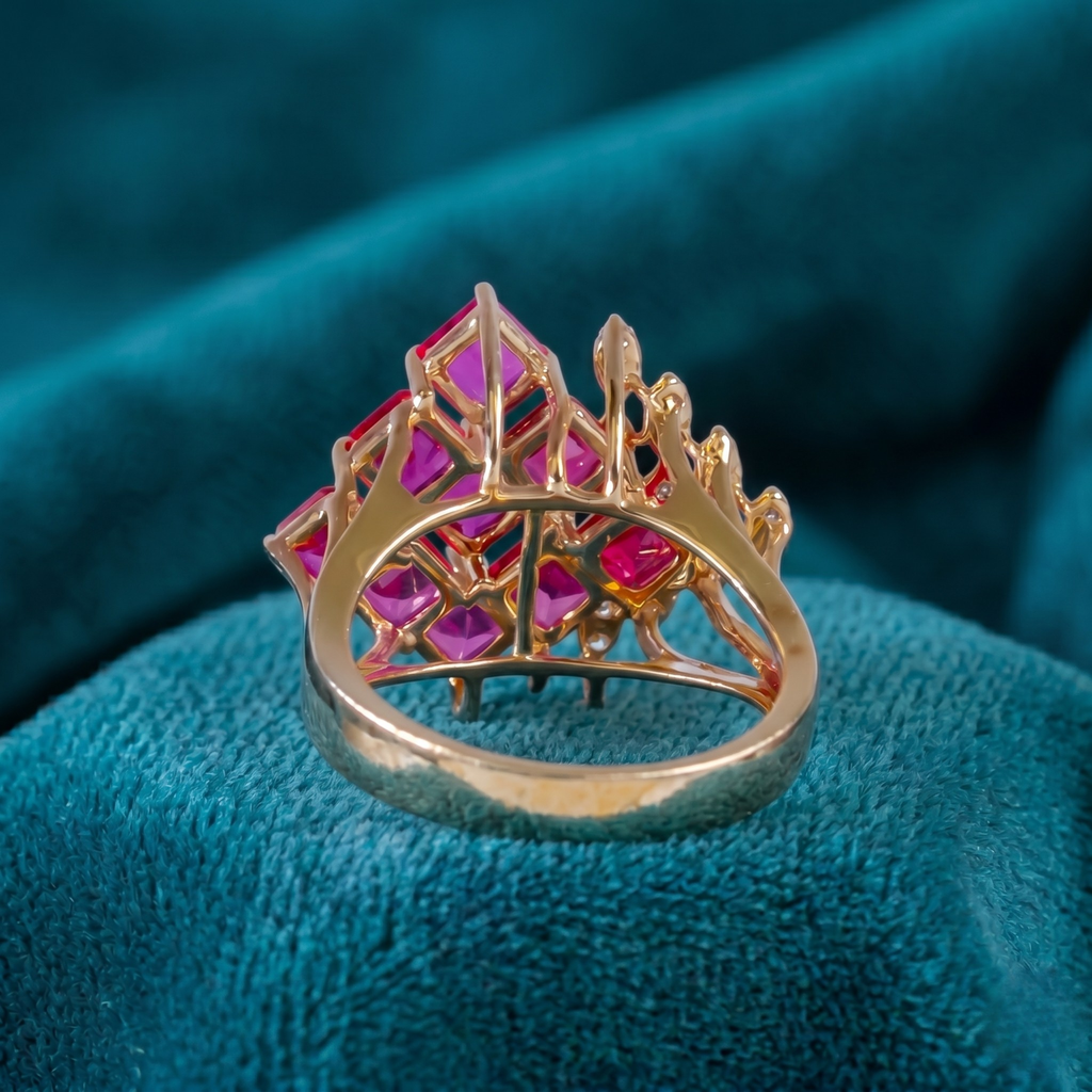 Pink Princess Cluster Ring