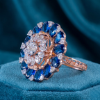 Blue Sapphire Floral Ring
