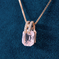 Pink Octagon Crystal Drop Pendant
