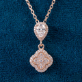 Double Stone Halo Pendant