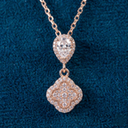 Double Stone Halo Pendant