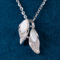 Silver Twin Leaf Drop Pendant