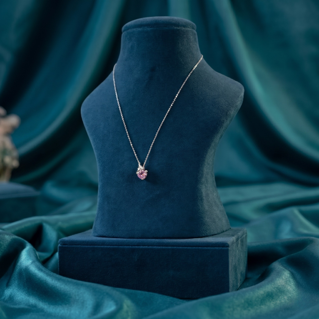 Pink Stone Floral Pendant