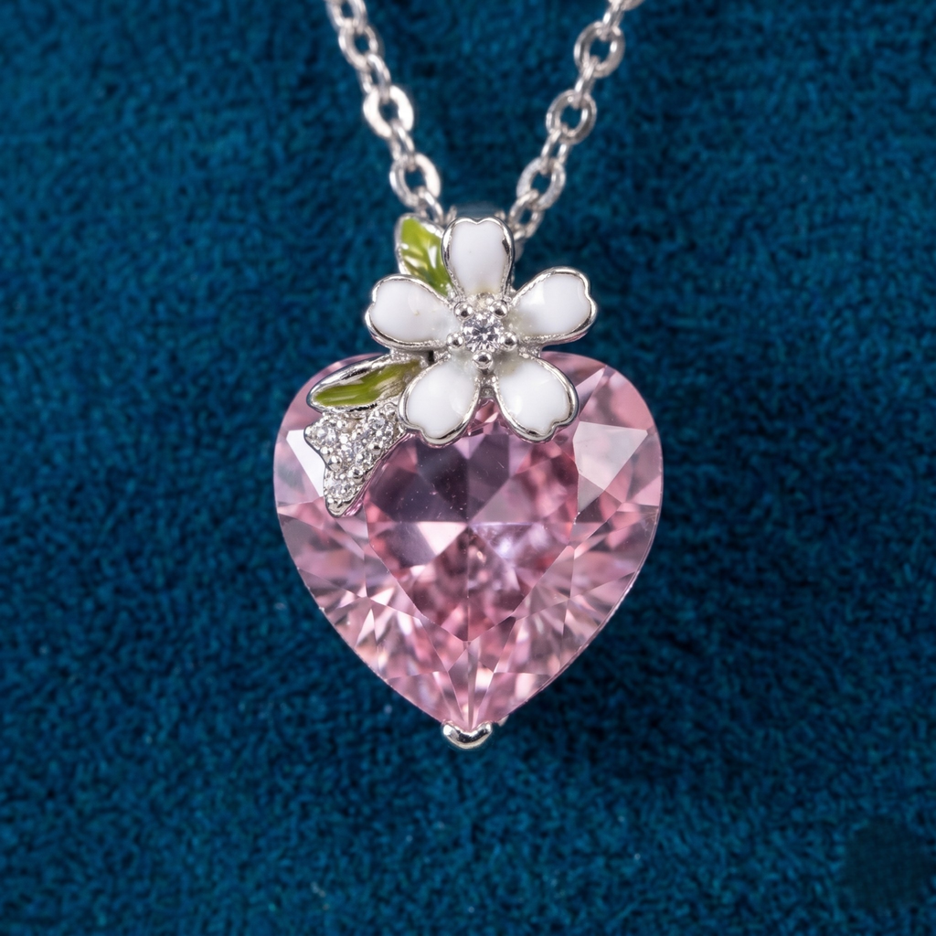 Pink Stone Floral Pendant
